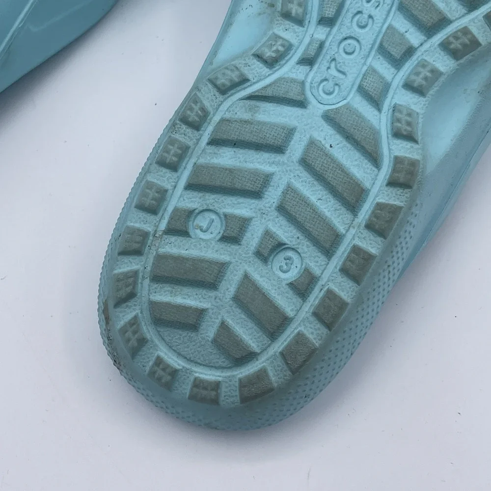 Crocs Kids Flip Flops Turquoise  Size J3 Comfort Summer Thongs Beach Sandals